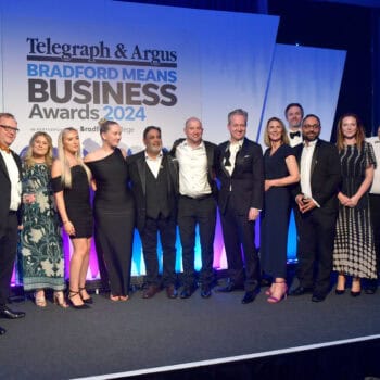 Group celebrating award win